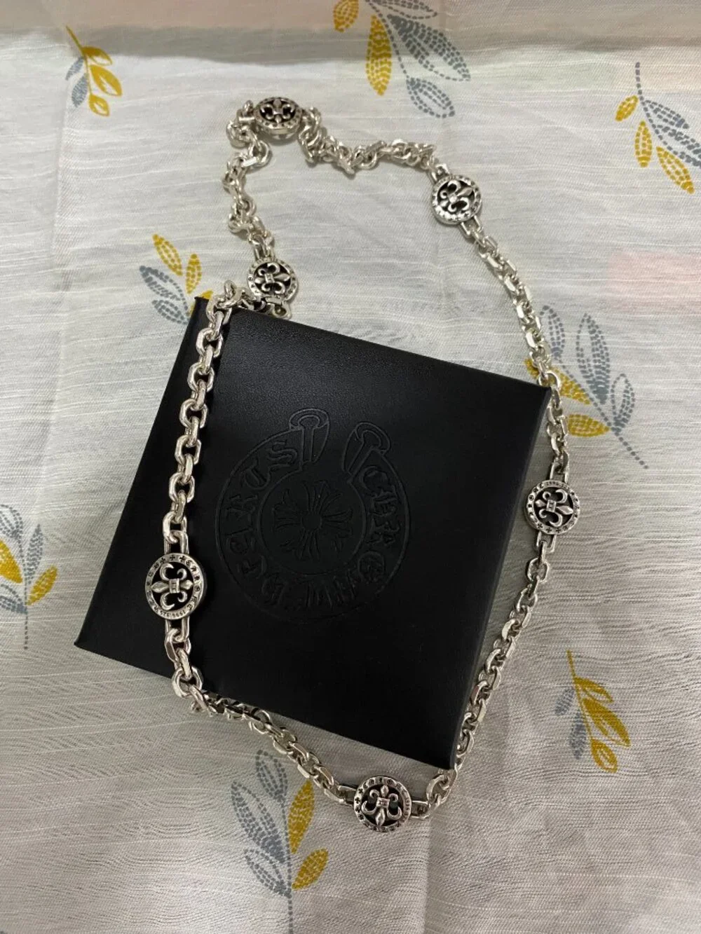Chrome Hearts Six-Fleur-de-Lis Disc Necklace
